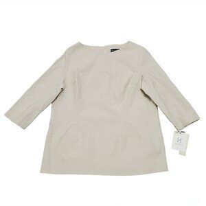 Estelle and Finn Womens Tunic Top Size 14 3/4 Sleeve Beige Stretch Lined